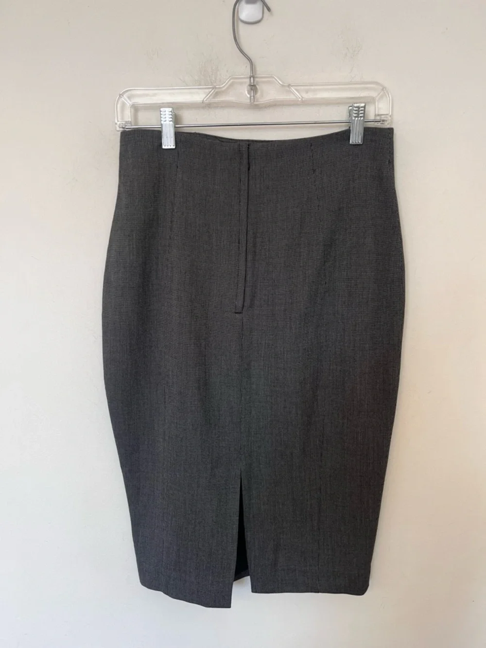 H&M Tailored Pencil Skirt Grey Mini Check Screen Worn The Boys Office Classic 8 - Picture 4 of 9